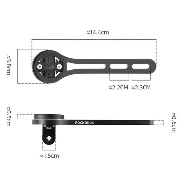Універсальне кріплення Garmin Bryton Cateye та для ліхтариків й GoPro ROCKBROS FKN01 Чорний RB-FKN01-4931 фото