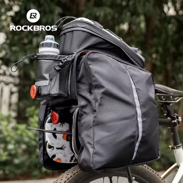 Велосипедна сумка на багажник світловідбиваюча  ROCKBROS A6-6 35л Біла RB-A6-6-6657 фото