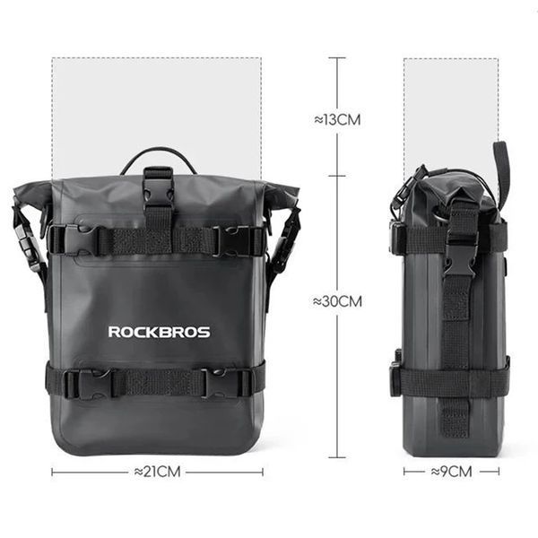 Мото сумка на бік сидіння мотоцикла розширювана універсальна ROCKBROS SL4010 Чорна RB-SL4010-7094 фото