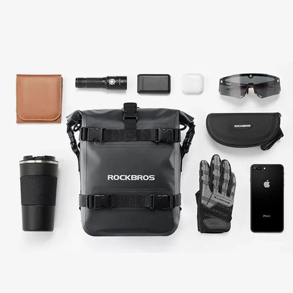 Мото сумка на бік сидіння мотоцикла розширювана універсальна ROCKBROS SL4010 Чорна RB-SL4010-7094 фото