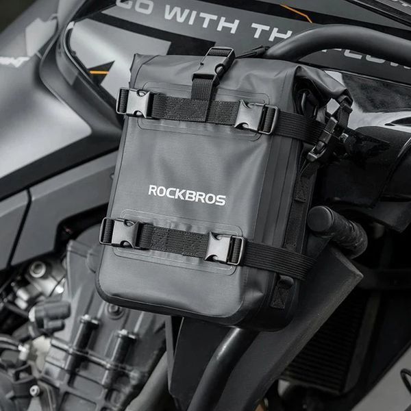 Мото сумка на бік сидіння мотоцикла розширювана універсальна ROCKBROS SL4010 Чорна RB-SL4010-7094 фото