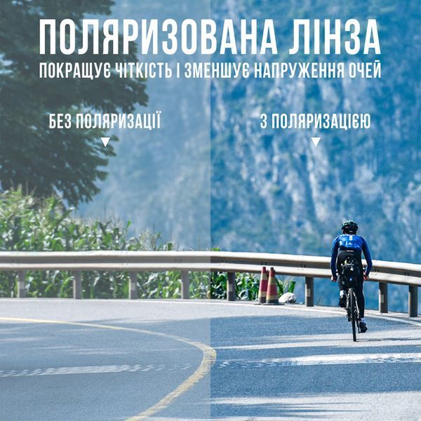 Спортивные поляризованные вело очки ROCKBROS SP316 Белый с синим RB-SP316-6512 фото