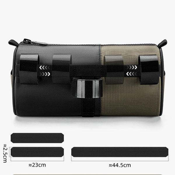Велосумка на кермо велосипеда водостійка ROCKBROS W150G Чорна з коричневим RB-W150G-6543 фото