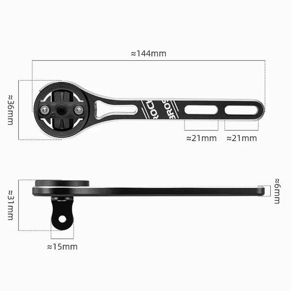 Универсальное крепление Garmin Wahoo Bryton и для фонариков и GoPro ROCKBROS FKALL Черный RB-FKALL-4926 фото