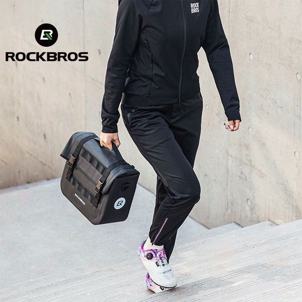 Велосипедная сумка на багажник переносная светоотблескивающая ROCKBROS H1493 Черная RB-H1493-6564 фото