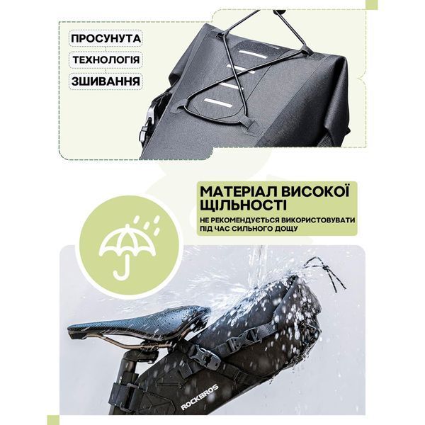 Велосипедна сумка підсідельна телескопічна велкро ROCKBROS SMBAG Чорний RB-SMBAG-4671 фото