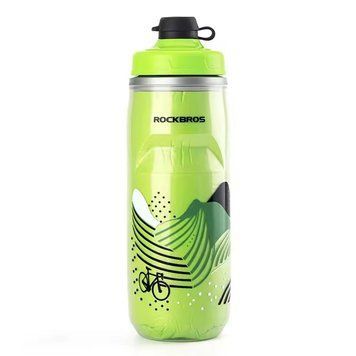 Термо фляга пляшка для спорту ROCKBROS FLG3521 з пилозахисним ковпачком Зелена RB-FLG3521-6598 фото