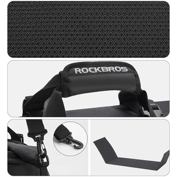 Велосипедная сумка на багажник переносная светоотблескивающая ROCKBROS H1409 Черный RB-H1409-6562 фото