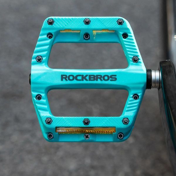 Педалі нейлонові ROCKBROS BP2501 | платформні / тапталки | на промислових вальницях | Бірюзові RB-BP2501-7158 фото