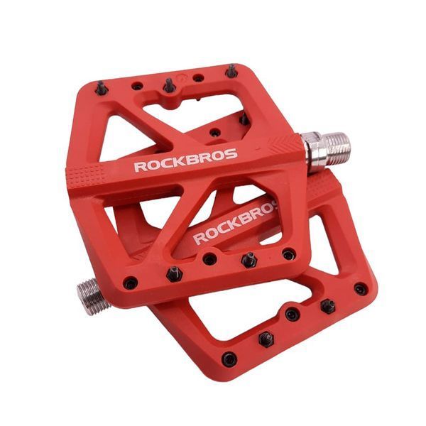 Платформенные нейлоновые педали ROCKBROS M906 на промышленных подшипниках Красные RB-M906-4006 фото