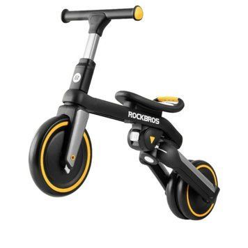Детский велосипед, баланс байк, беговел 3 в 1 ROCKBROS Baby Traveler для детей от 1 до 5 лет Черный с желтым RB-0191002-4055 фото