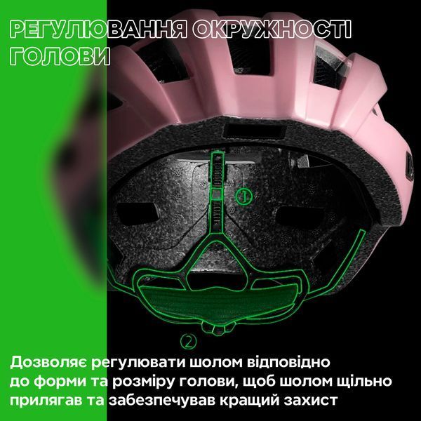 Вело шолом з магнітним візором блимавкою та картузом ROCKBROS WT047 (55-61 см) In-Mold Рожевий RB-WT047-6072 фото