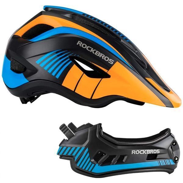 Детский вело шлем ROCKBROS TT32S (48-54 см) In-Mold Черный с оранжевым RB-TT-32S-4918 фото