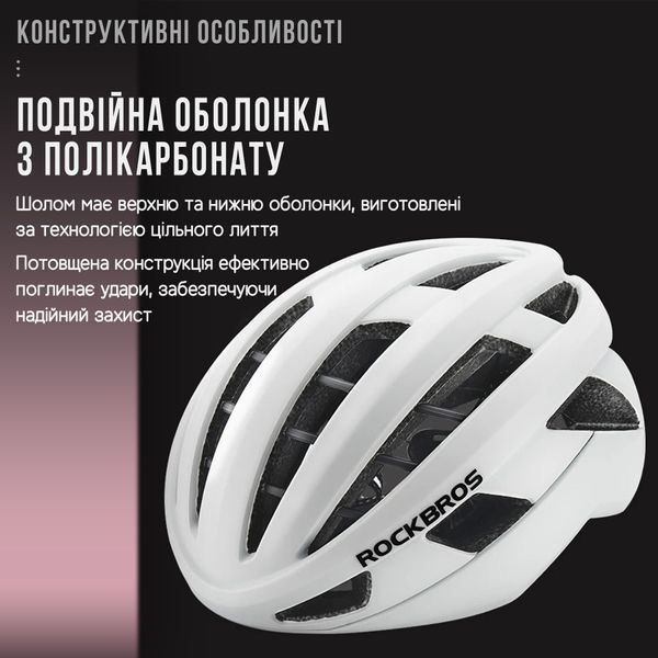 Велосипедный шлем ROCKBROS LK11 Размер M (54-58 см) In-Mold | Fidlock | Ionic+ Глянцевый серый RB-LK11-6579 фото