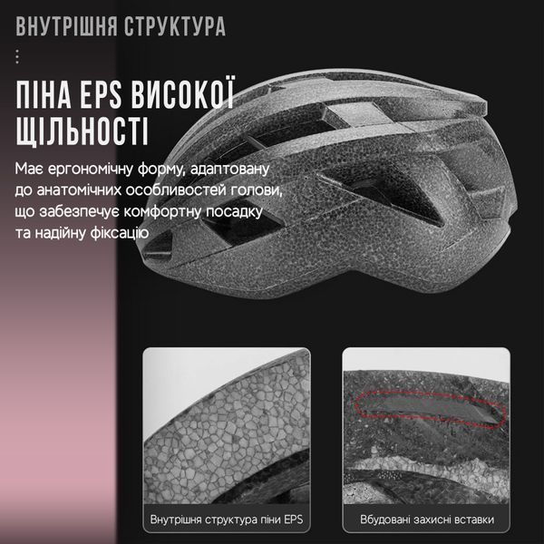 Велосипедный шлем ROCKBROS LK11 Размер M (54-58 см) In-Mold | Fidlock | Ionic+ Глянцевый серый RB-LK11-6579 фото