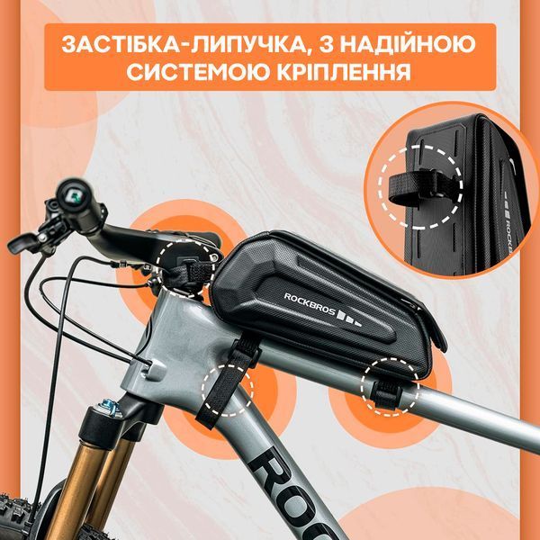 Велосипедна каркасна сумка на раму велкро для телефону до 6,8" ROCKBROS B95 Камуфляж RB-B95-4635 фото
