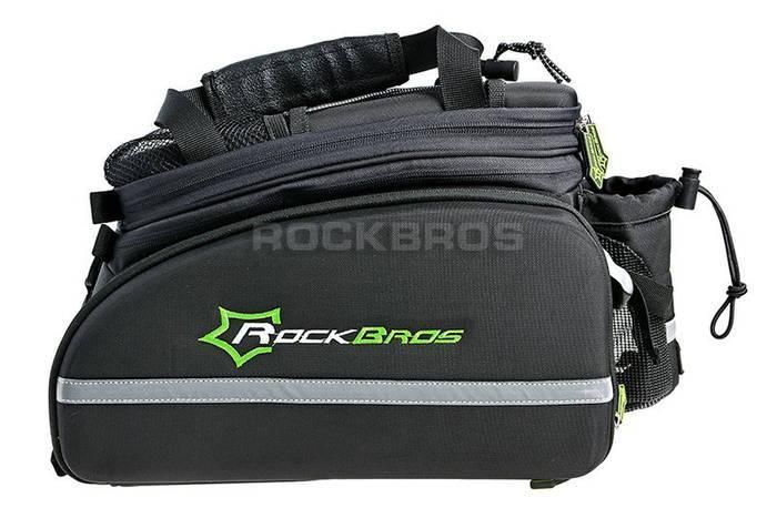 Велосипедная сумка на багажник светоотражающая ROCKBROS A6-6 35л Черный RB-A6-6-2760 фото