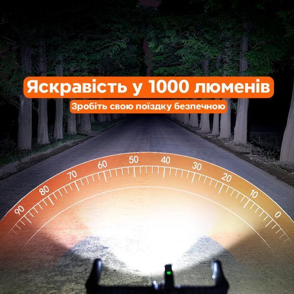 Розумний велосипедний ліхтар / фара ROCKBROS 1001L Чорний RB-1001L-4743 фото