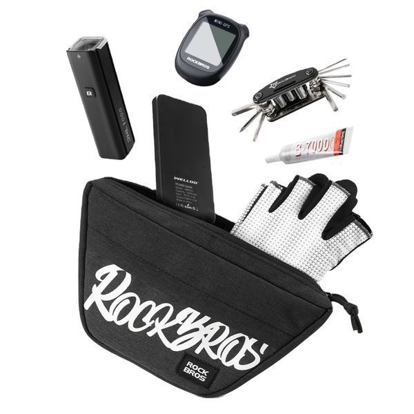 Велосипедная сумка на руль велкро ROCKBROS G011 Черная RB-G011-7148 фото