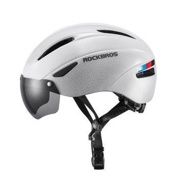 Вело шлем с магнитным визором ROCKBROS WT018S (57-62 см) In-Mold Белый RB-WT-018S-3876 фото