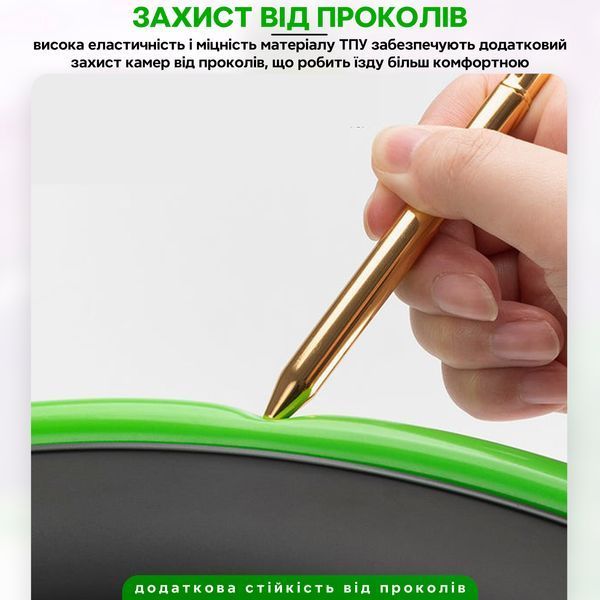 Камера для велосипеда 700X18/28C 65 мм Presta FV ROCKBROS 390009 Зелений RB-390009-6077 фото