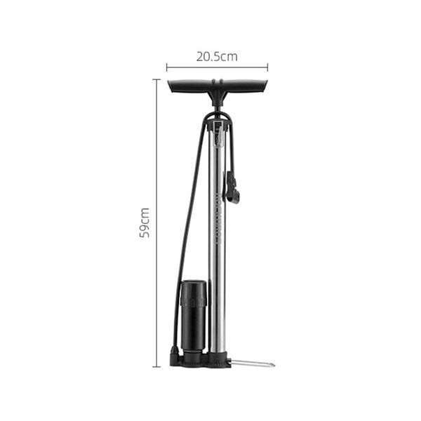 Насос / помпа підлоговий ROCKBROS 380SS 160 psi / 11 бар Сірий RB-380G-4014 фото