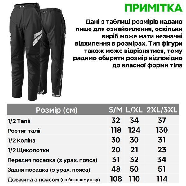 Швидкознімні мото штани утеплені з захистом ROCKBROS YPK038 розмір 2XL/3XL Чорний RB-YPK038-5740 фото
