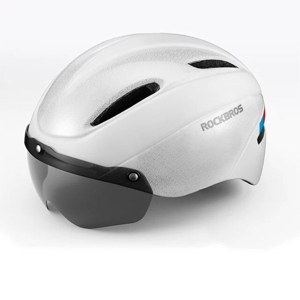 Вело шлем с магнитным визором ROCKBROS WT018S (57-62 см) In-Mold Белый RB-WT-018S-3876 фото