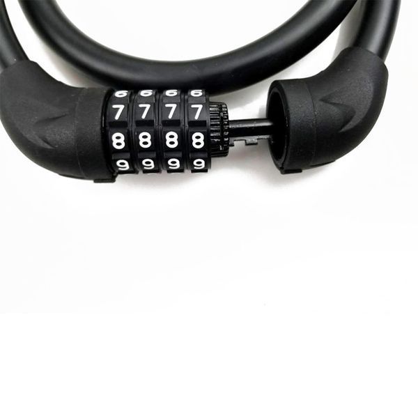 Замок велосипедний кодовий ROCKBROS L50115 150 см Чорний RB-L50115-2810 фото