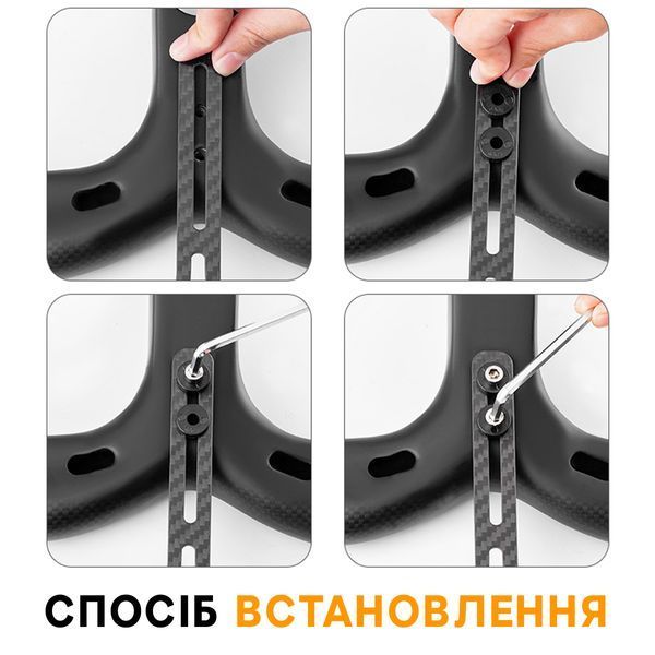 Універсальне карбонове кріплення Garmin Wahoo Bryton Giant та для ліхтариків і GoPro ROCKBROS FKCRBN Чорний RB-FKCRBN-4925 фото
