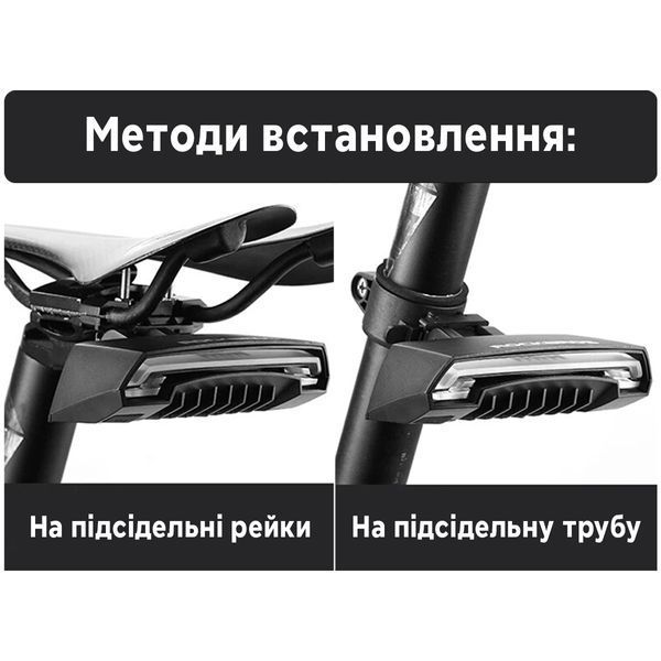 Велосипедный фонарь ROCKBROS LKWD-R1 с пультом управления и вспомогательным светом Черный RB-LKWD-R1-1230 фото