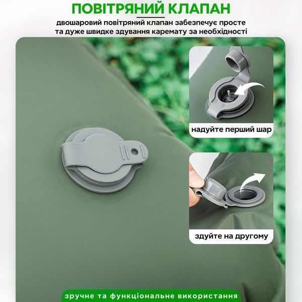 Надувний туристичний каремат з вбудованим насосом Qunature PR517 Синій QN-PR517-5238 фото