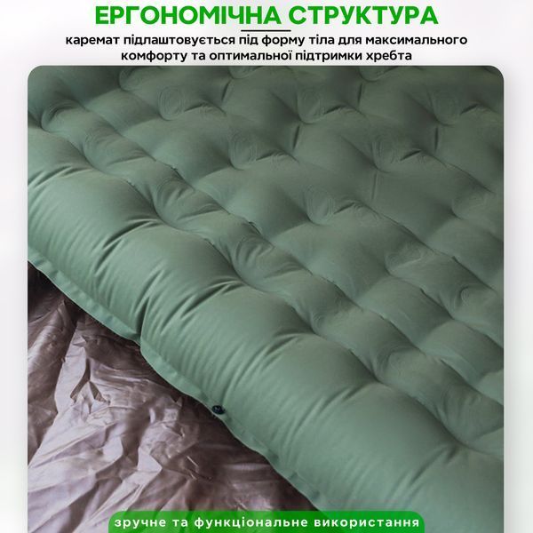 Надувний туристичний каремат з вбудованим насосом Qunature PR517 Синій QN-PR517-5238 фото