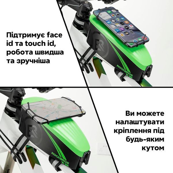 Велосипедная сумка с каркасом на раму велкро с креплением для телефона до 6,8" ROCKBROS H117 Черный RB-H117-4639 фото