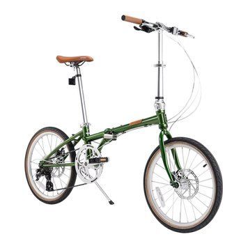 Велосипед складной ROCKBROS ACS-16M на 8-скоростной трансмиссии Shimano Хромомолибденова Сталь Ретро Дизайн Зеленый RB-ACS20E-5275 фото