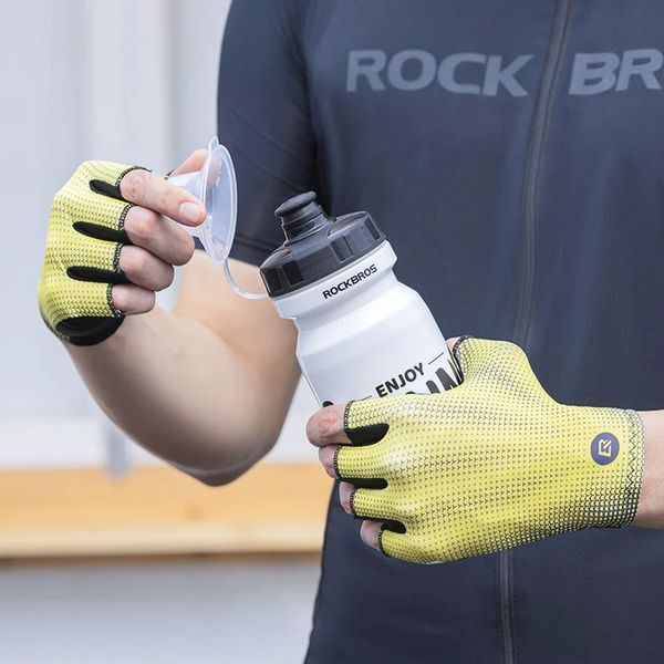 Перчатки беспалые для тренировок и велосипеда ROCKBROS S2250 Желтый с черным Размер S RB-S2250-5441 фото
