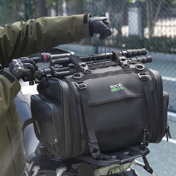 Мото сумка на сидіння мотоцикла розширювана універсальна ROCKBROS G2627 Чорна RB-G2627-5932 фото