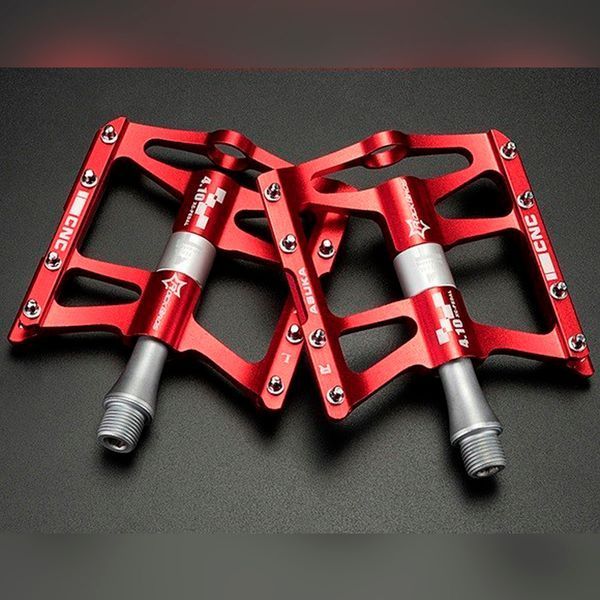 Педалі велосипедні ROCKBROS RB-JT410 алюмінієві на 4-х промислових підшипниках Червоні RB-JT410-1018 фото