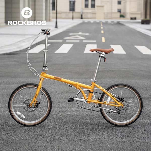 Велосипед складаний ROCKBROS ACS-16M на 8-швидкісній трансмісії Shimano Хромомолібденова Сталь Ретро Дизайн Жовтий RB-ACS20E-5276 фото