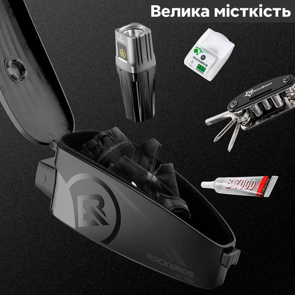 Велосипедная сумка с каркасом на раму велкро с креплением для телефона до 6,8" ROCKBROS H117 Черный с зеленым RB-H117-4642 фото