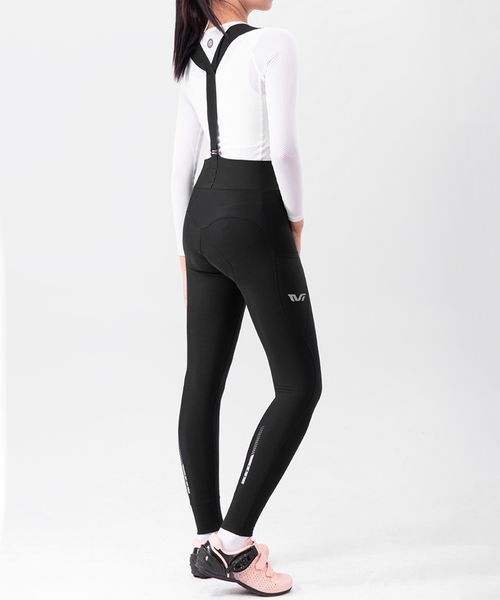 Женские велосипедные штаны с памперсом и подтяжками TVI 005 Размер XL Черный RB-BCJ01-5319 фото