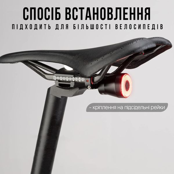 Розумний ліхтар / стоп задній на велосипед ROCKBROS Q51 Чорний RB-Q51-5080 фото