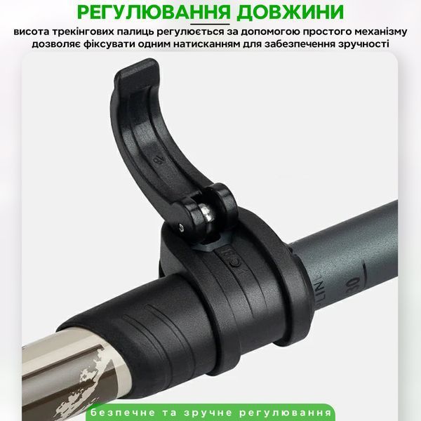 Трекинговые палки для скандинавской ходьбы похода в горы спортивной прогулки хайкинга Qunatue PR603 Черные QN-PR603-5235 фото