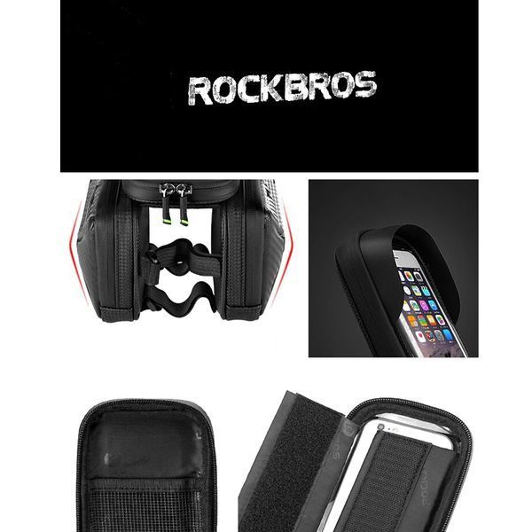 Велосипедна сумка з каркасом на раму велкро для телефона до 6,2" ROCKBROS B53-62 Чорний RB-B53-6.2-2745 фото