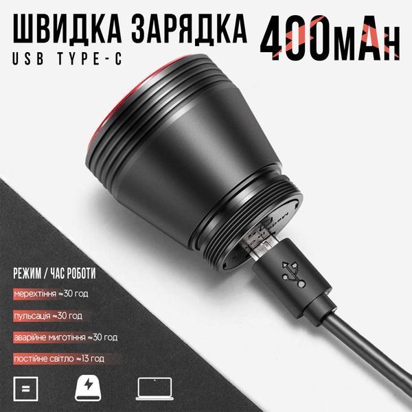 Розумний ліхтар / стоп задній на велосипед ROCKBROS Q52 Чорний RB-Q52-2425 фото