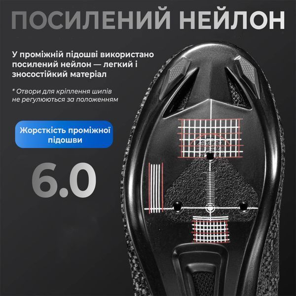Веловзуття ROCKBROS NR3 з механізмом регулювання типу ETIE | Велосипедне контактне взуття SPD-SL | Dial Fit | Жорсткість 6.0 | Розмір 42 | Чорне RB-NR3-7286 фото