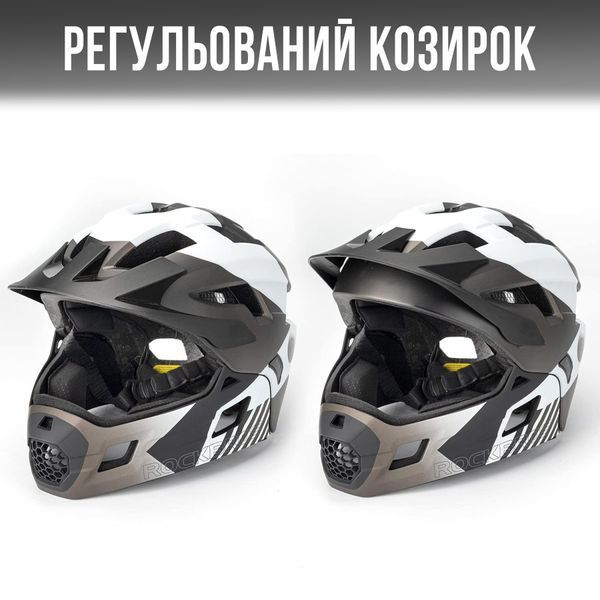 Детский вело шлем фулфейс ROCKBROS TT4857 (48-54 см) In-Mold Синий с белым RB-TT4857-5075 фото