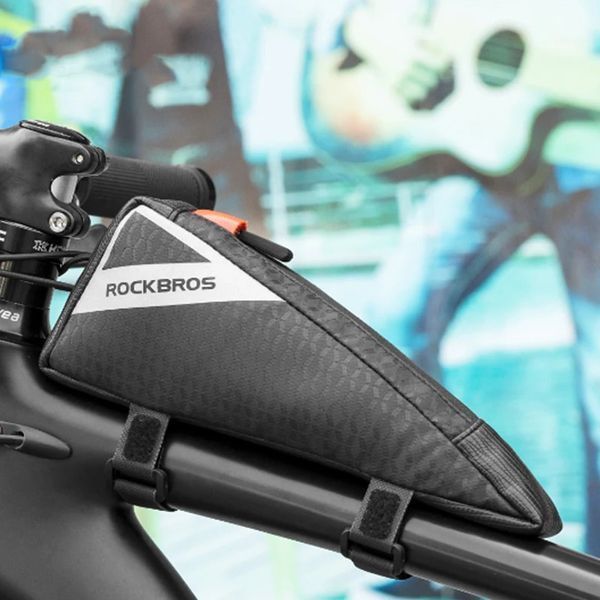 Велосипедная сумка на раму велкро светоотражающая ROCKBROS B57 Черный RB-B57-2729 фото