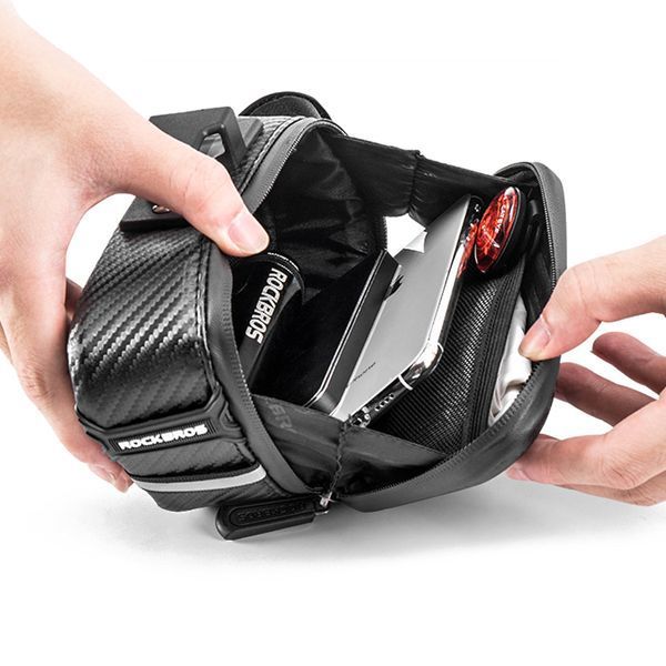 Велосипедна каркасна сумка підсідельна velcro світловідблискувальна ROCKBROS B59 Чорний RB-B59-2728 фото