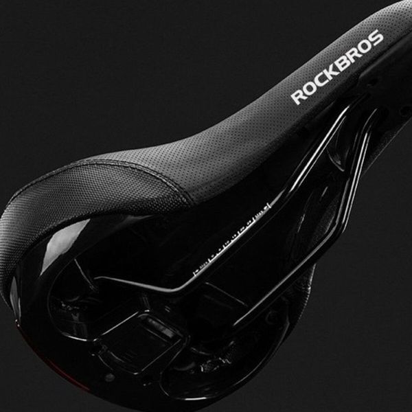 Комфортное седло/сиденье на велосипед с мигалкой ROCKBROS FU-5700L Черный RB-FU-5700L-2883 фото